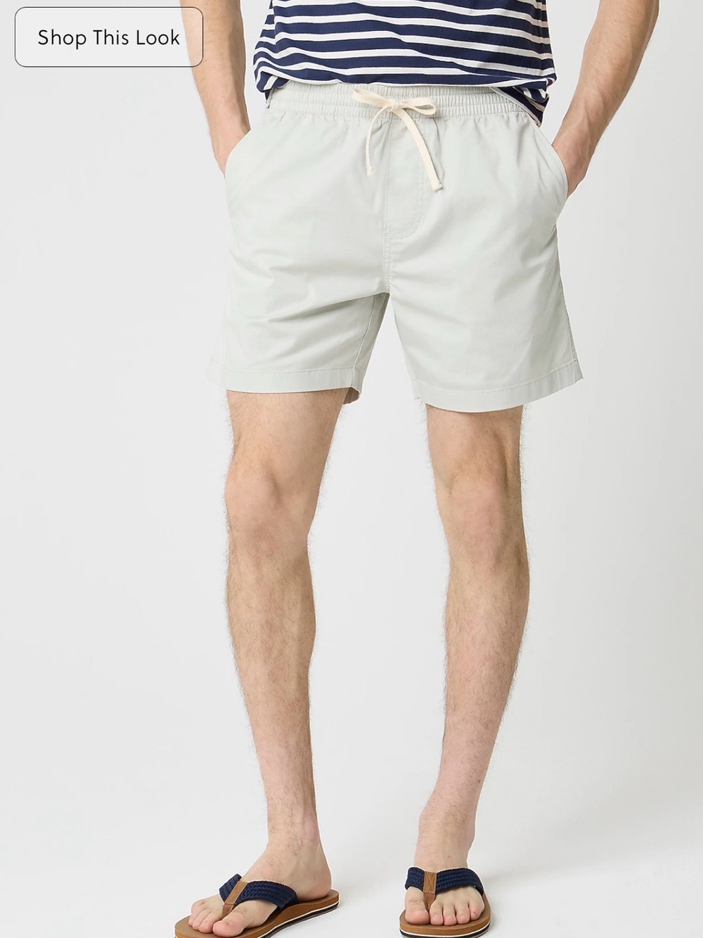 J. Crew Factory Twill Drawstring Dock Short Stone Cotton Elastic Waist Size S